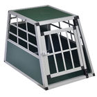 Lockable Pet House Dog Puppy Cage Carrier Kennel Aluminum Car Transport CrateZX546