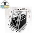 Aluminum Lockable Pets Dog Cat Travel Carrier Cage 55x77x69.5cm