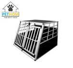 ALUMINUM Double Dog Crate Key Lock FRONT Door Pet Transport Car Travel Cage Box ZX979A1