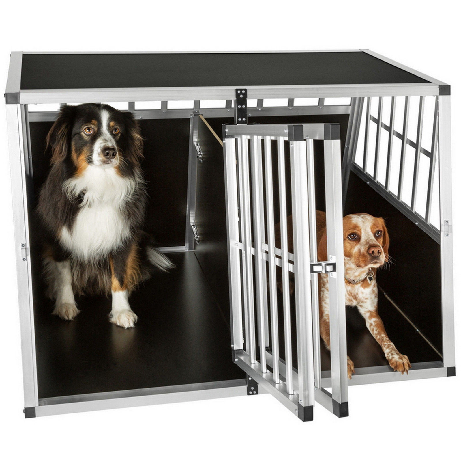 Dog Cage Kennel Large Extra Large Aluminum Metal Pets Kennel Car Transport Crate  ZX104B