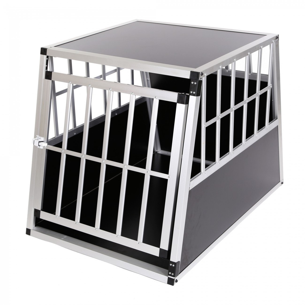 Aluminium dog pet cage transport crate car travel carrier box 66x90x69,5 cm
