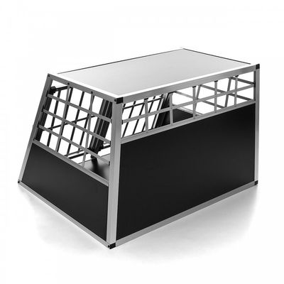 ALUMINUM Double Dog Crate Key Lock FRONT Door Pet Transport Car Travel Cage Box ZX104A1