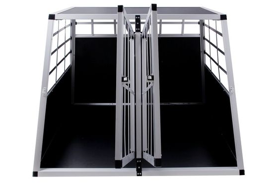 Strong Aluminium Dog Crate Transport Box Cage Car Travel Single/Double Doors S/L ZX896