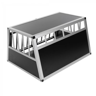 Strong Aluminium Dog Crate Transport Box Cage Car Travel Single/Double Doors S/L ZX896