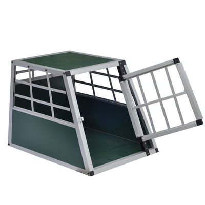Lockable Pet House Dog Puppy Cage Carrier Kennel Aluminum Car Transport CrateZX546