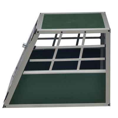 Lockable Pet House Dog Puppy Cage Carrier Kennel Aluminum Car Transport CrateZX546