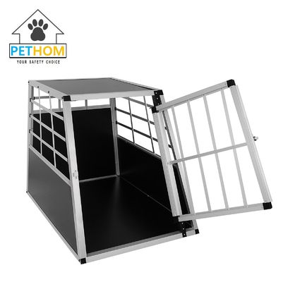 Aluminum Lockable Pets Dog Cat Puppy Vehicle Transport Travel Crate Carrier Cage 65x90x69.5cm