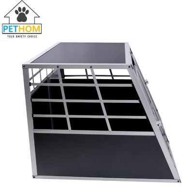 ALUMINUM Double Dog Crate Key Lock FRONT Door Pet Transport Car Travel Cage Box ZX979A1