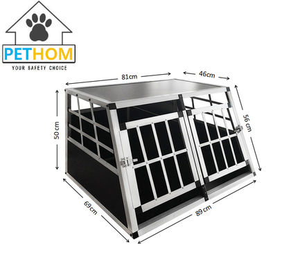 Large Dog Crate Sturdy Cage Car Transport Double Carrier Partition Wall Safe