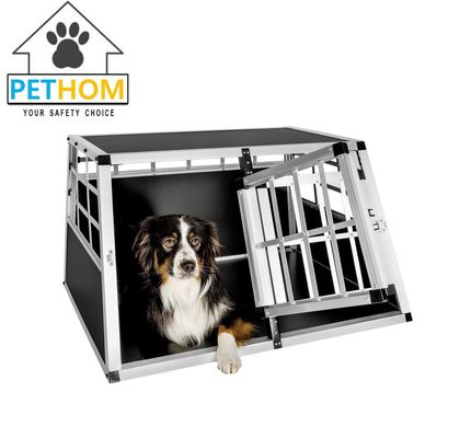 ALUMINUM Double door Dog Cage Transport Car Travel Cage Box ZX896A1