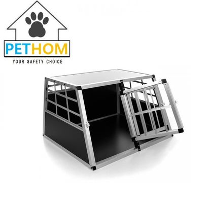 ALUMINUM Double door Dog Cage Transport Car Travel Cage Box ZX896A1