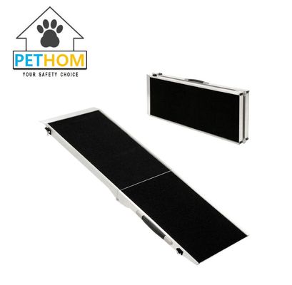 Folding Pet Ramp Cats Dogs Bifold Stairs Ladder Travel Portable 135kg Aluminum ZX122A