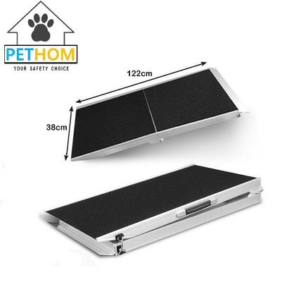 Folding Pet Ramp Cats Dogs Bifold Stairs Ladder Travel Portable 135kg Aluminum ZX122A