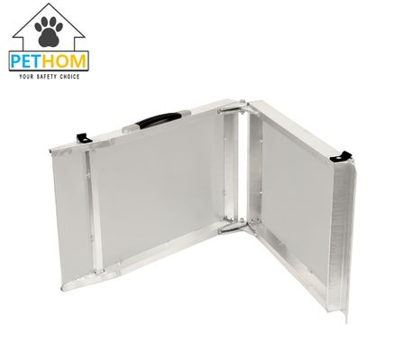 4'ft Aluminium Pet Ramp Cats Dogs Bifold Stairs Ladder Travel Portable 135kg Aluminum ZX122B