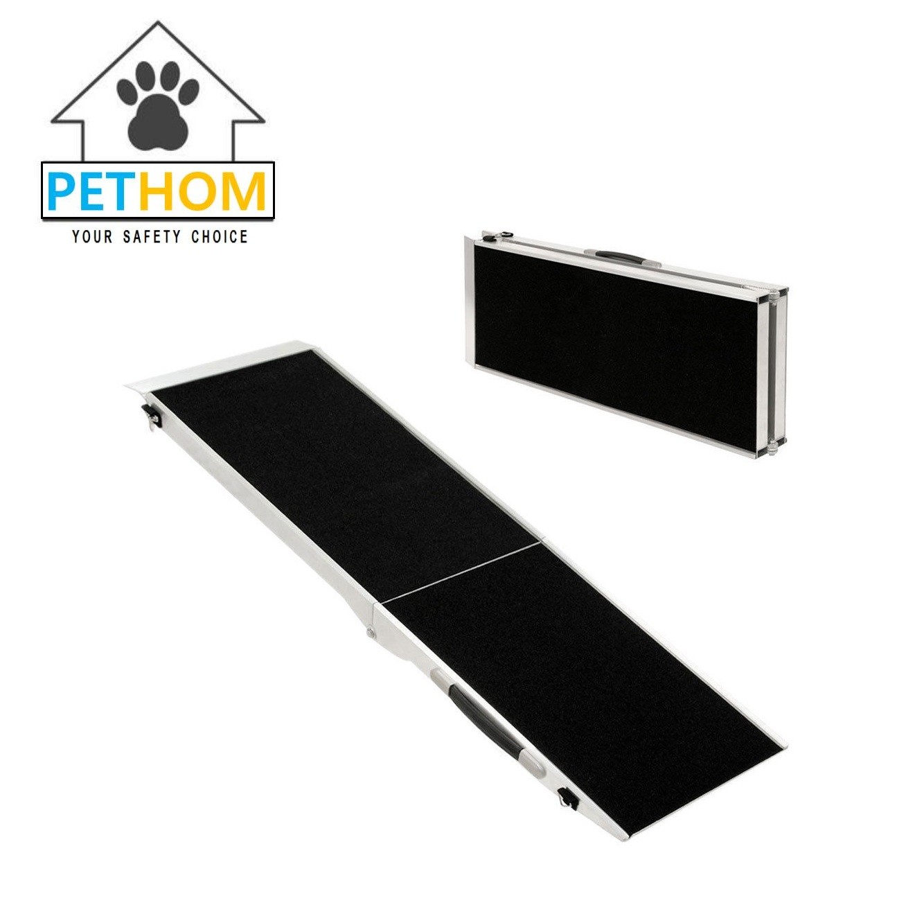 4'ft Aluminium Pet Ramp Cats Dogs Bifold Stairs Ladder Travel Portable 135kg Aluminum ZX122B