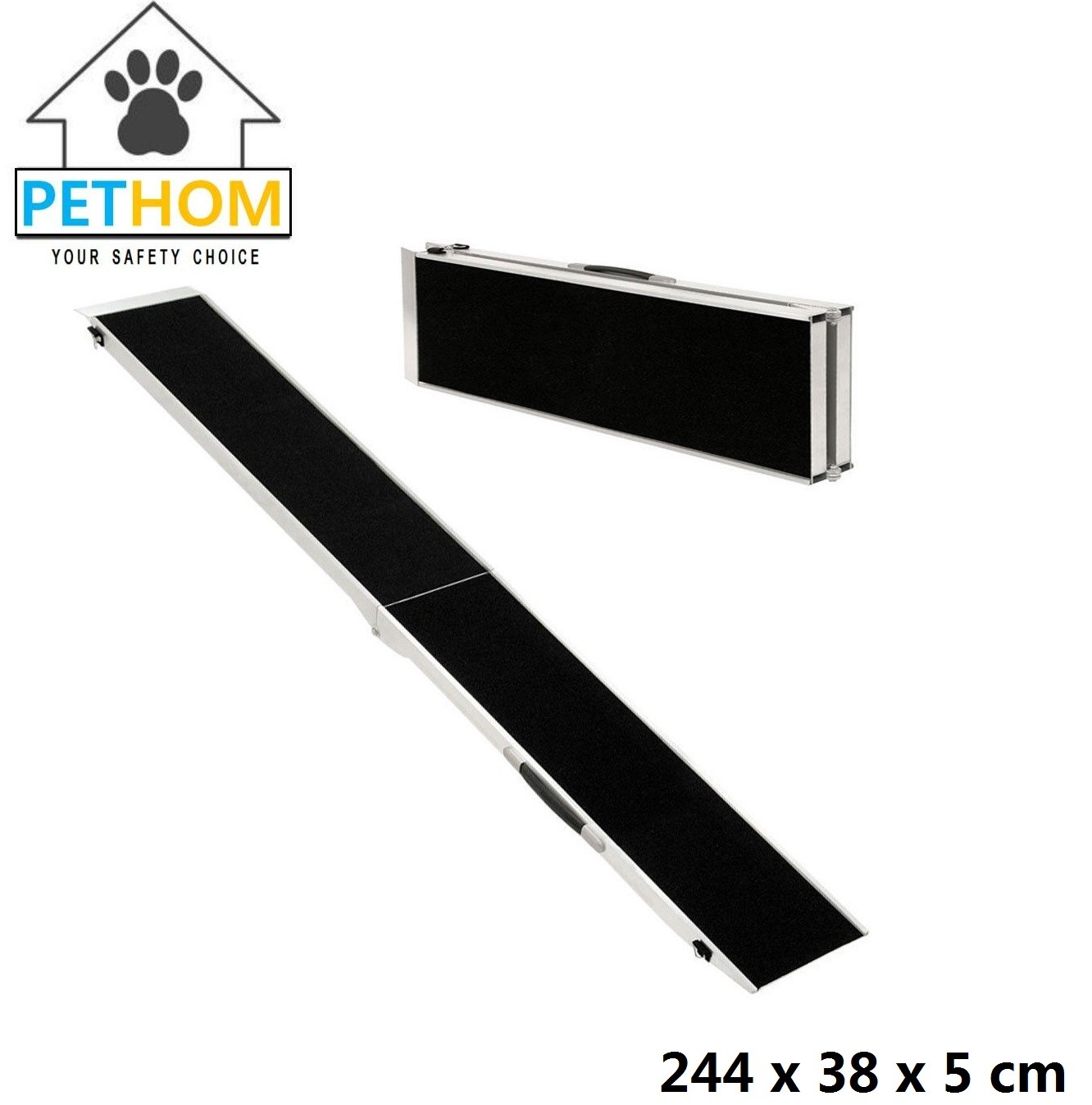 8ft aluminum folding pet dog ramp ladder Solid and Durable Construction
